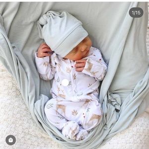 Caden Lane Finley’s fawn zipper footie pajamas